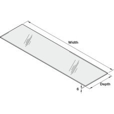 Shelf Clear 6 mm Thick Toughened Glass For cabinet width 800 mm