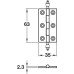 Butt Hinge Steeple Finial 63 x 35 mm Brass Unwashered Polished chrome