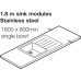 Worktop with Sink Solid Surface Vulcano Maia® 1800 x 600 x 42 mm single bowl sink