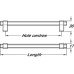 Bar Handle Fixing Centres 128-192 mm Aluminium Tiberius Fixing centres 192 mm stainless steel effect