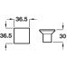 Knob Aluminium 36.5 x 36.5 mm Issey Stainless steel effect