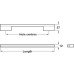 Bar Handle Aluminium Fixing Centres 192-256 mm Enza Polished chrome body with stainless steel effect insert fixing centres 256 mm