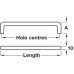 D Pull Handle Stainless Steel Ø 10 mm Fixing Centres 64-352 mm Mandalay Brushed fixing centres 160 mm
