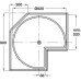 Carousel Set Plastic Three Quarter Circle for Corner Unit Ninka For cabinet size 900 x 900 mm spindle height 667-713 mm white