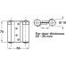 Spring Hinge Double Action 75 x 66 mm Steel Silver lacquered