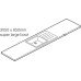 Worktop with Integrated Stainless Steel Sink Silver Haze Solid Surface Minerva® 3050 x 650 x 25 mm right hand super large bowl sink