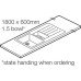 Worktop with Sink Solid Surface Vulcano Maia® 1800 x 600 x 42 mm 1.5 bowl sink
