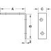 Chair Bracket With 4 Screw Holes Steel Dim. A x B x C  60 x 60 x 18 mm with 4 fixing holes screw size 3.0 mm blue galvanized