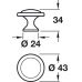 Knob Zinc Alloy Ø 43 mm Constance Stainless steel effect