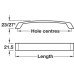 Bow Handle Aluminium Fixing Centres 160-192 mm Tavistock Polished chrome fixing centres 160 mm