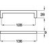 D Pull Handle Zinc Alloy Fixing Centres 128 mm Morgan Polished chrome
