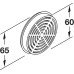 Ventilation Trim for Recess Mounting Slotted Ø 65 mm Plastic Round Ventilation area 13.49 cm2 white