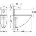 Shelf Support Clamp Design 106 mm Screw Fixing for Glass or Wooden Shelves Matt chrome