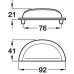 Cup Pull Handle Zinc Alloy Fixing Centres 76 mm Henrietta Stainless steel effect finish
