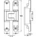 3D Hinge 180° with Integrated Intumescent Kit Tectus TE 340 3D FR Stainless steel effect