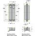 3D Hinge 180° Aluminium Zinc Diecast and Steel Tectus TE 640 3-way continuous adjustment Polished brass plated