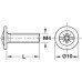 Connecting Screw  with Combi Slot for PZ2 Cross Slot or Flat-Bladed Screwdrivers M4 Thread Length 15 mm