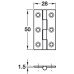 Butt Hinge 50 x 28 mm Brass Satin chrome