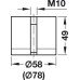 Cone for Assembly of Rondella Table Leg or for Bespoke Design With M10 internal thread For Ø 80 (78) mm tube