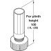 Foot and Shaft Section for 100 to 150 mm Plinth Heights Plastic 135 mm height - Black - (New number for 637.65-0012)