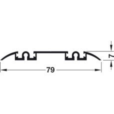 Bottom Track Double for Sliding Aluminium Framed Doors Aluflex 80 Bottom rolling system Length 3000 mm