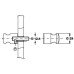 Double Fixed Knob 316 L Cubicle Fittings for Glass Partitions PBA Stainless steel Satin finish