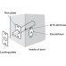Security Bolt Mortice Door Backset 32 mm Brass or Stainless Steel Key turn operated Satin stainless steel