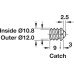 Ball Catch for Screw Mounting External Ø: 12 mm internal Ø: 10.8 mm nail size: Ø 1.6 mm