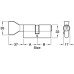 Profile Cylinder Key One Side Thumbturn Other Side Brass Size (AxB): 30 x 30 mm differ only matt nickel plated