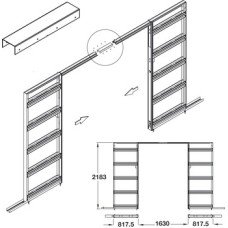 Jointing Set for Sliding Interior Pocket Doors Slido For 2 doors