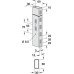 Four Sided Column 60 x 30 mm Shoptec Shopfitting System Double slotted Silver coloured RAL 9006 finish length 2515 mm