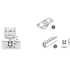 Bottom Door Guide for Sliding Interior Doors Hawa-Junior/Foldaside Top hung system Steel with nylon blade