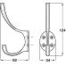 Hat and Coat Hook Traditional Brass or Zinc Alloy 124 mm Face fixing Polished chrome finish