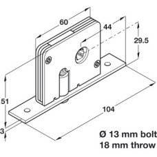 Deadbolt Locking System for Sliding Interior Doors Hawa 20-A Endfold Top hung system Concealed deadbolt lock