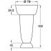 Furniture Foot Set of 4 Feet 100 mm High Silver Coloured .