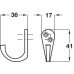 Coat Hook Traditional Brass or Zinc Alloy Face fixing Polished chrome finish