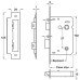Bathroom Lock Mortice Latchbolt Operated by Lever Handles Deadbolt by Turn/Emergency Release Backset 44 mm case size 64 mm nickel plated