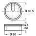 Cable Outlet Ø 80 mm Two Part Wood Depth 23 mm Cherry unfinished