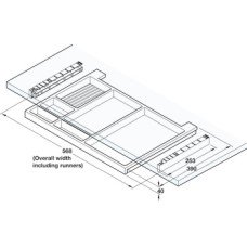 Extending Pencil Tray Undermounting Plastic Black finish