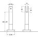Adjustable Foot Support 316 L Cubicle Fittings for 13 mm Board Partitions PBA Stainless steel Satin finish