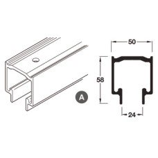 Top Track for Folding Partition Doors Hawa Variofold 80/H and Centrefold 80H Top hung end folding and centre folding systems Length 2500 mm