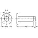 Door Stop Wall Mounted Overall Projection 82 mm Stainless Steel Rubber Buffer Concealed fixing rose Polished