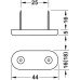 Pin Type Glide with Two Nails White Plastic Width 16 mm white