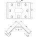 Corner Brace for Attaching Table Legs to Table Frame Height 70 mm Steel Galvanized