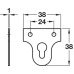Mirror Fitting Plate Length 38 mm Keyhole Version Brass