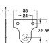 Mirror Fitting Plate Length 38 mm Countersunk Holes Nickel
