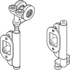 End Hanger Set Secure for Folding Patio Doors Slido Fold 100-U Top hung end folding system Left hand satin finish