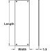 Push Plate Square Corners 325 x 75 mm Stainless Steel 1.5 mm thick Satin