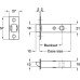 Mortice Latch Tubular Heavy Duty Latchbolt Operated by Lever Handles Backset 75 mm case size 100 mm satin brass