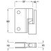 Hinge Set Normal Duty Cubicle Fittings for 12-13 mm Board Partitions Aluminium Satin anodised finish